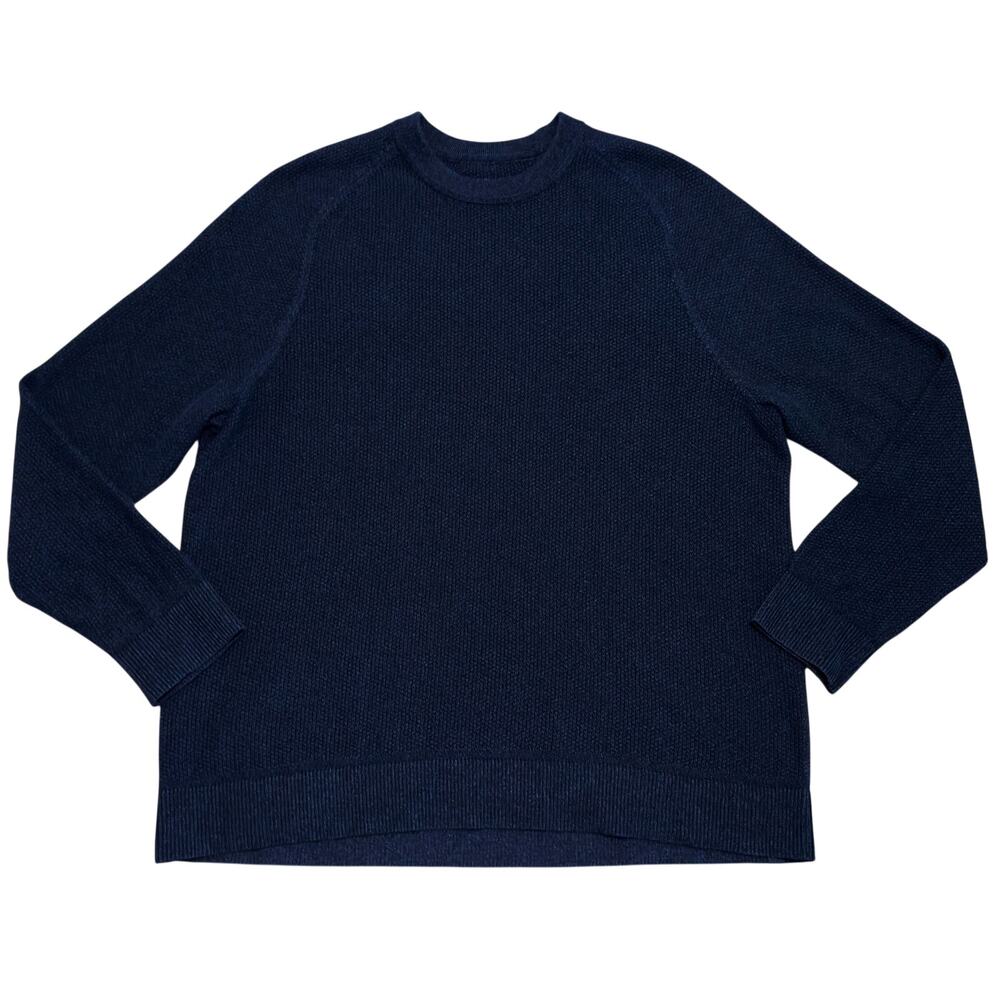 Lululemon Textured Knit Crewneck Sweater Mens XXL Navy Pullover Coolmax M3ENFS